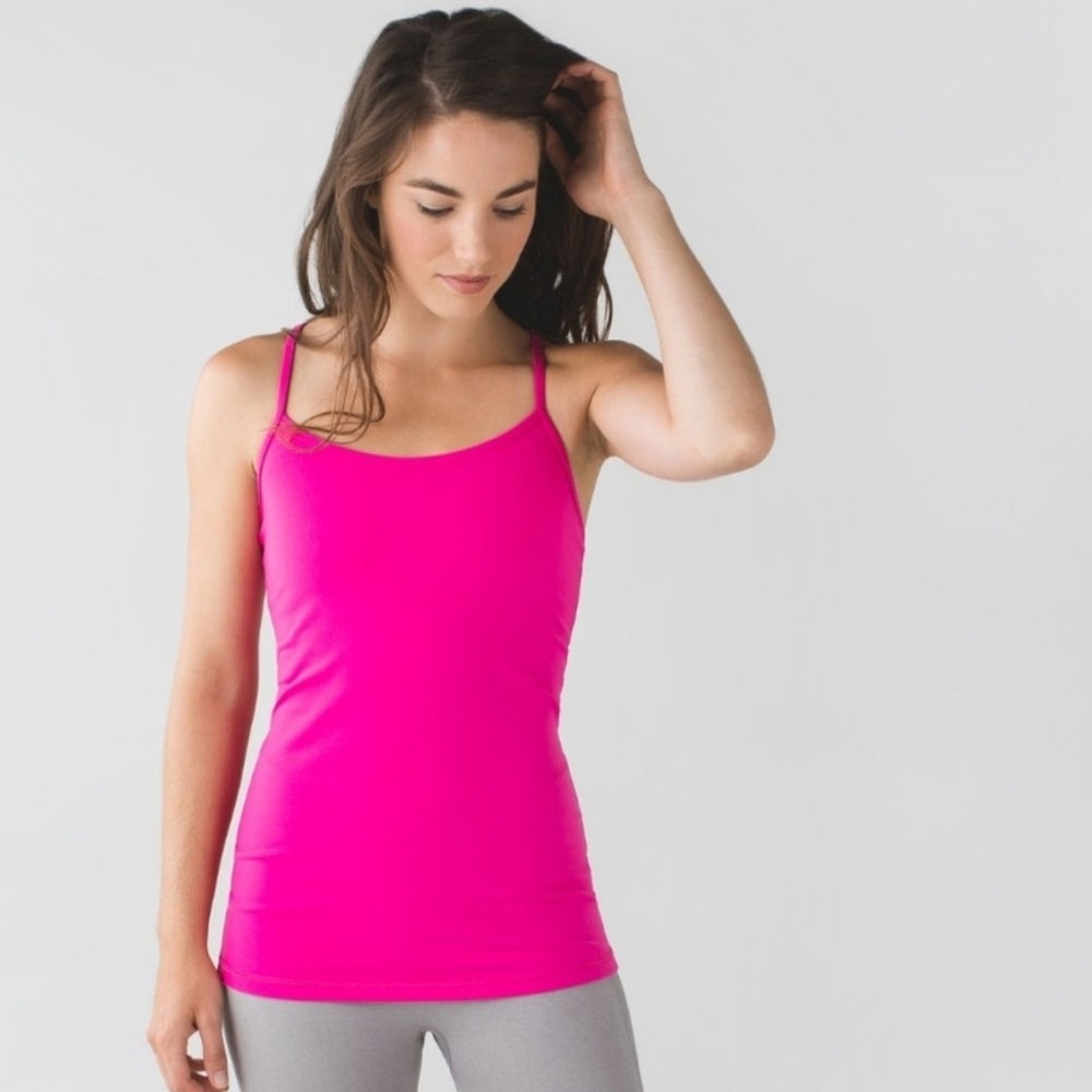 Lululemon womens Power Y Tank Luon like new size 10 snakeskin magneta color